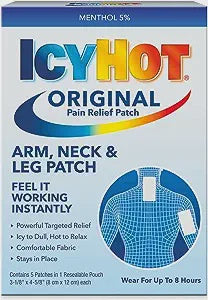 Icy Hot Original Small Pain Relief Patches (5 Count) Powerful Targeted Relief for Arm, Neck & Leg