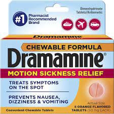 Dramamine Chewable Tablets For Motion Sickness Relief - 8 Ea