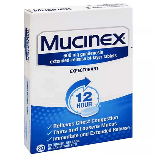 Mucinex 12-Hour Chest Congestion Expectorant Tablets - 20 count