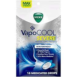 VICKS VAPOCOOL SEVERE MEDICATED DROPS WINTERFROST 18 CT
