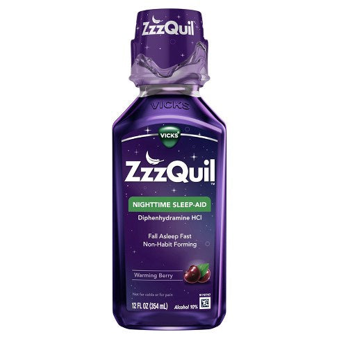 ZzzQuil Nighttime Sleep-Aid Liquid Warming Berry - 12 oz