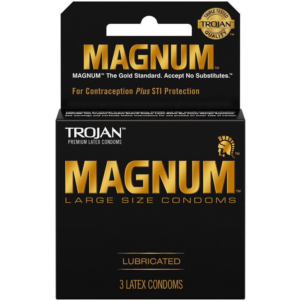Trojan Magnum Lubricated Latex Condoms - 3 Ea/Pack