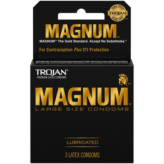 Trojan Magnum Lubricated Latex Condoms - 3 Ea/Pack