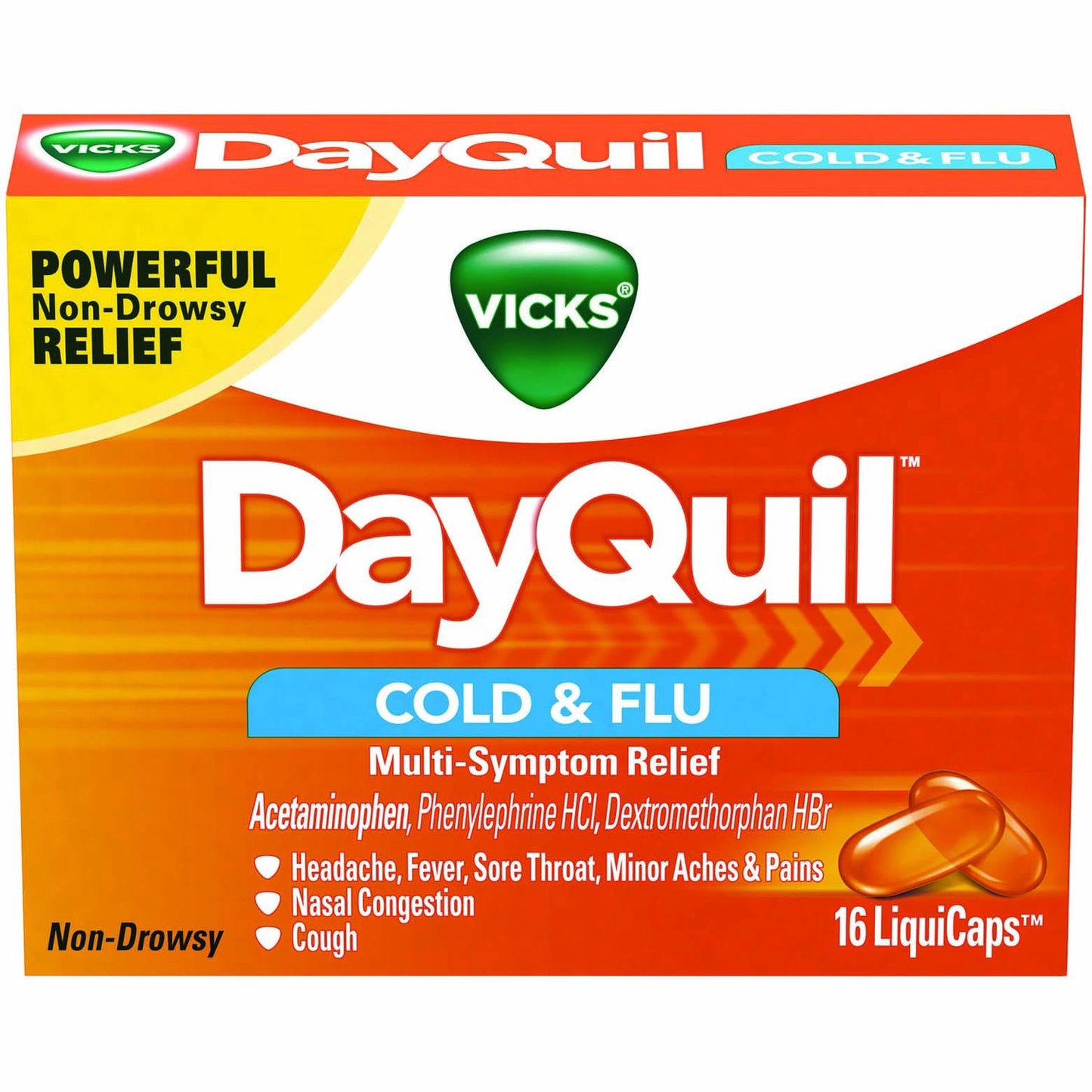 Dayquil Cold & Flu Multi-Symptom Relief 16 Liquicaps