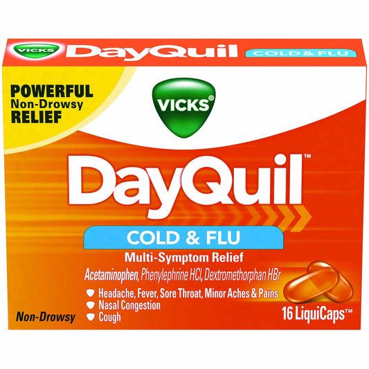Dayquil Cold & Flu Multi-Symptom Relief 16 Liquicaps