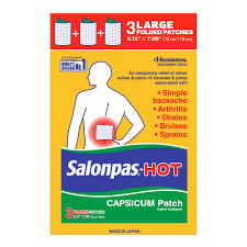 SALONPAS HOT PAIN RELIEF PATCH FOLDED LARGE 3 CT