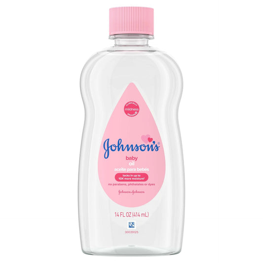 Johnson's Baby Body Pure Mineral Oil, Gentle & Soothing Massage Oil For Dry Skin - Original Scent - 14 Fl Oz