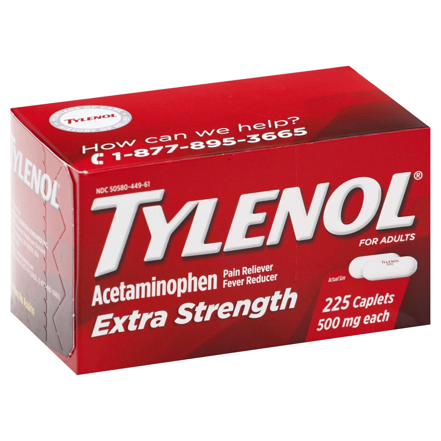 TYLENOL EXTRA STRENGTH 500MG CAPLETS 225 CT