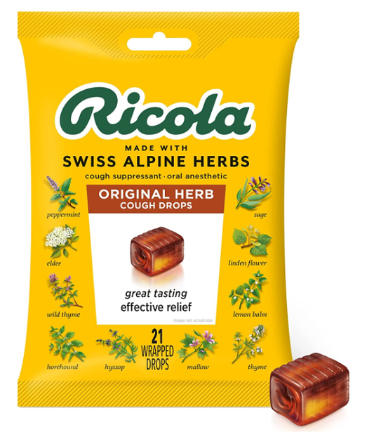 Ricola Original, Natural Herb Cough Drops, 21 Count