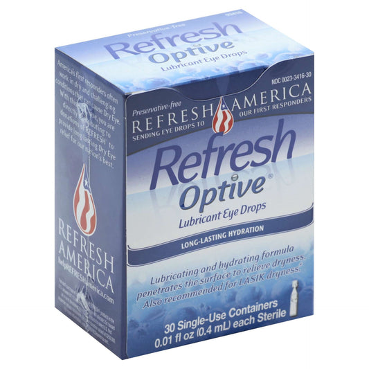 Refresh Optive Sensitive Lubricant Eye Drops, Preservative Free, 0.4ml, 30ct