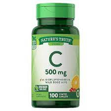 NATURE'S TRUTH VITAMIN C + BIOFLAVONOIDS & WILD ROSE HIPS 500MG CAPLETS 100 CT