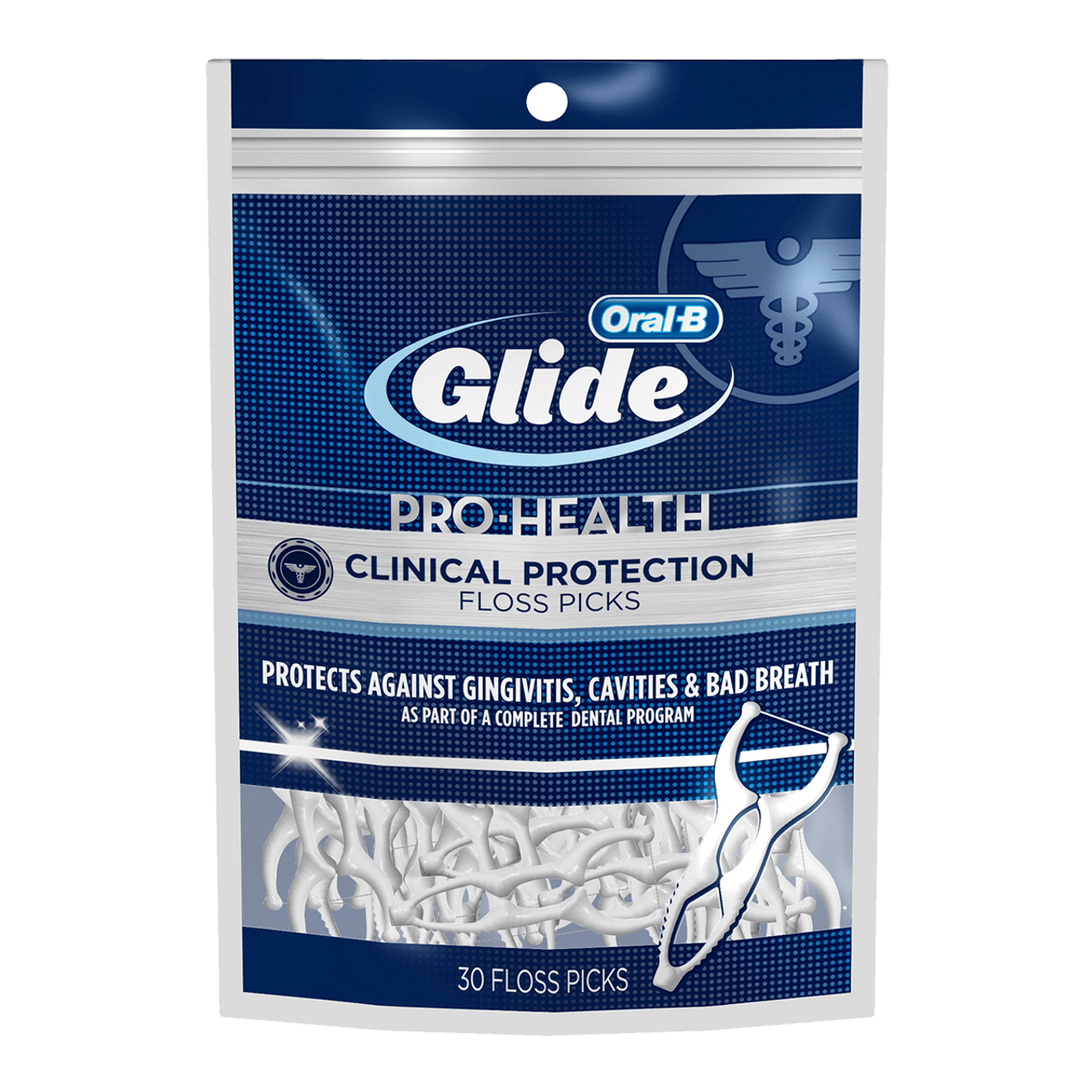 Oral-B Glide Pro-Health Advanced Floss Picks, White - 30 count