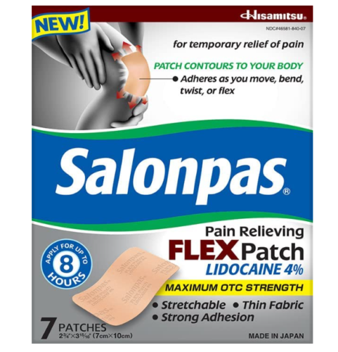 Salonpas Lidocaine 4% Pain Relieving Flex Patch - 7ct