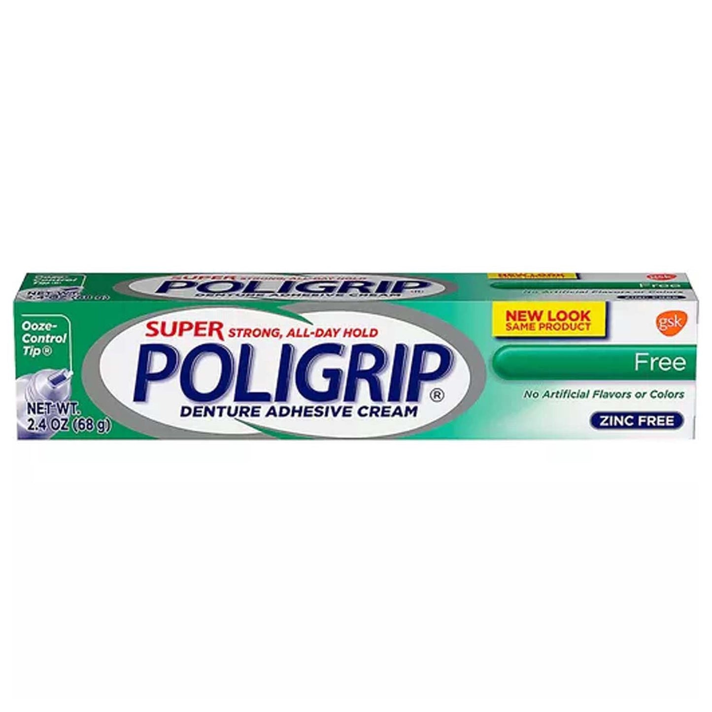 Poligrip Free Denture Adhesive Cream, 2.4 oz