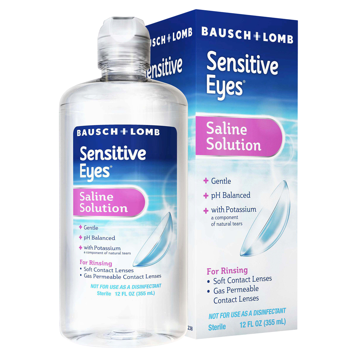 Bausch & Lomb Sensitive Eyes Plus Saline Solution, 12 oz