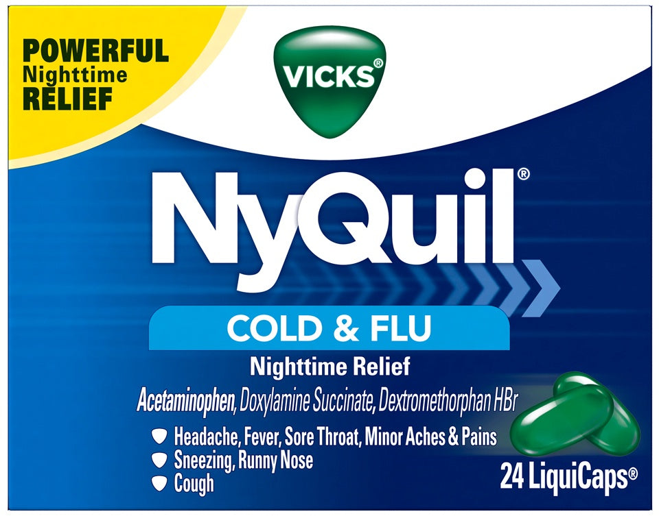 VICKS NYQUIL COLD & FLU LIQUICAPS 24 CT
