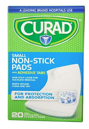 CURAD NON-STICK PADS WITH ADHESIVE TABS 2 X 3 IN. 20 CT , ADHESIVE PATCHES