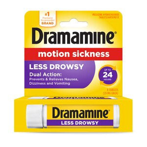 DRAMAMINE MOTION SICKNESS RELIEF LESS DROWSY TABLETS 8 CT
