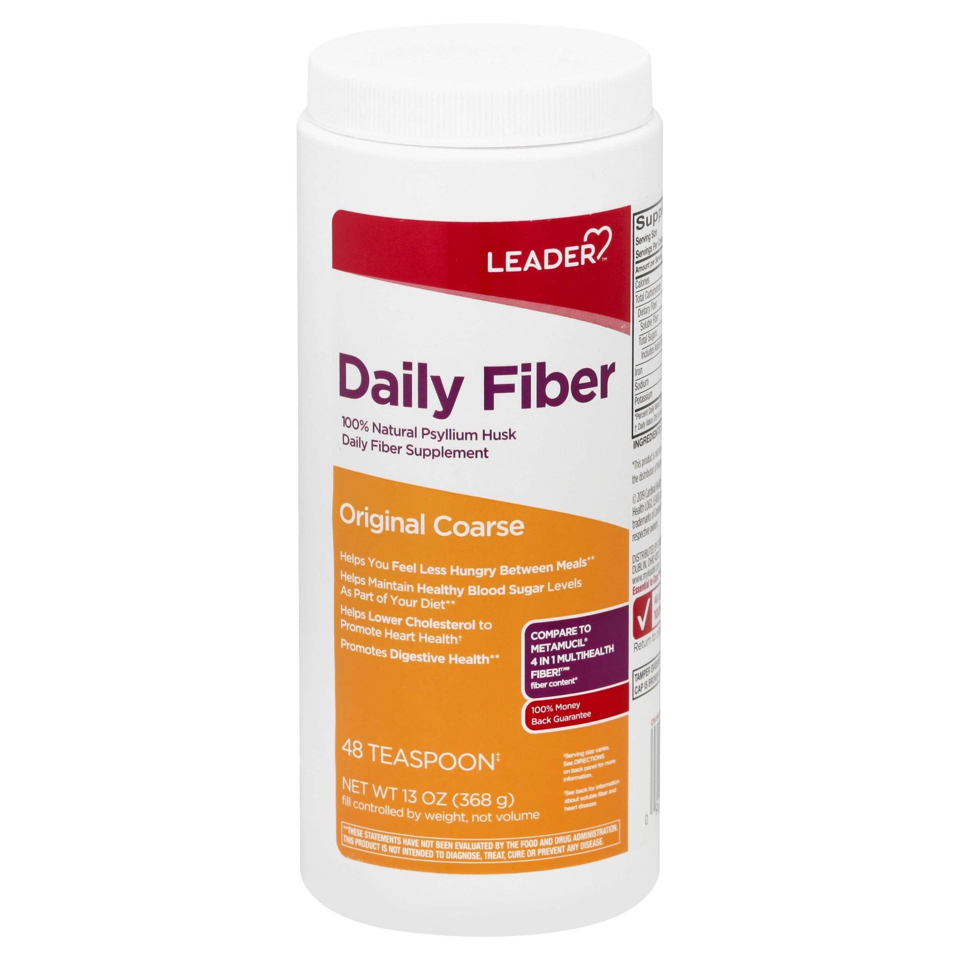 LEADER(TM) DAILY FIBER PSYLLIUM 100% SUPPLEMENT POWDER 13 OZ (COMPARE TO METAMUCIL)
