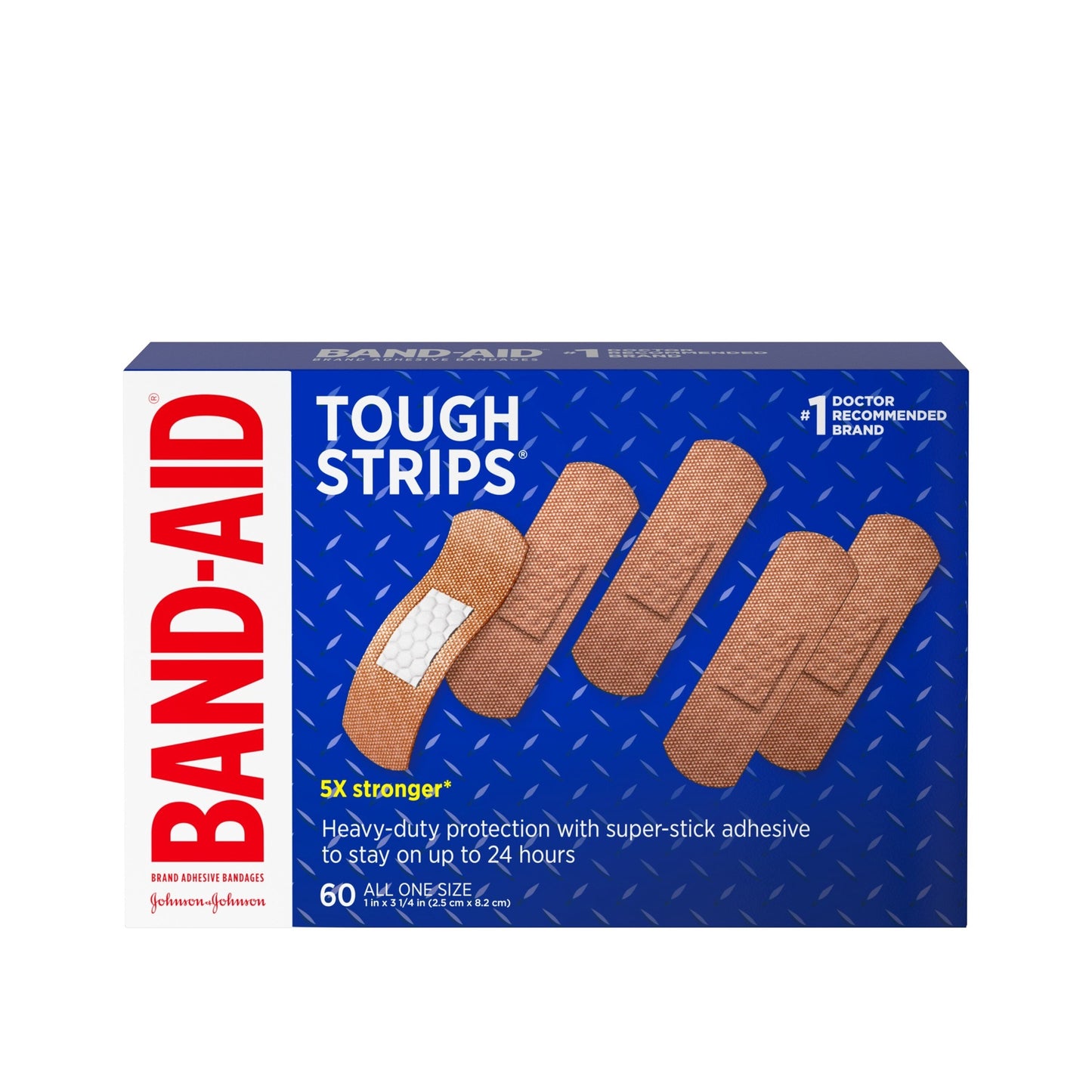 Band-Aid Brand Adhesive Bandages, Tough Strips, 60 Count