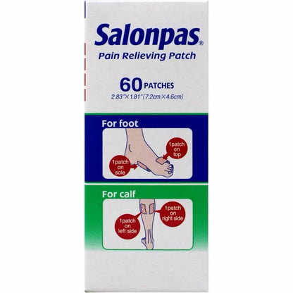 Salonpas 撒隆巴斯舒缓贴 60片 | 樟脑薄荷醇外用护理贴 | Salonpas Soothing Care Patches 60ct