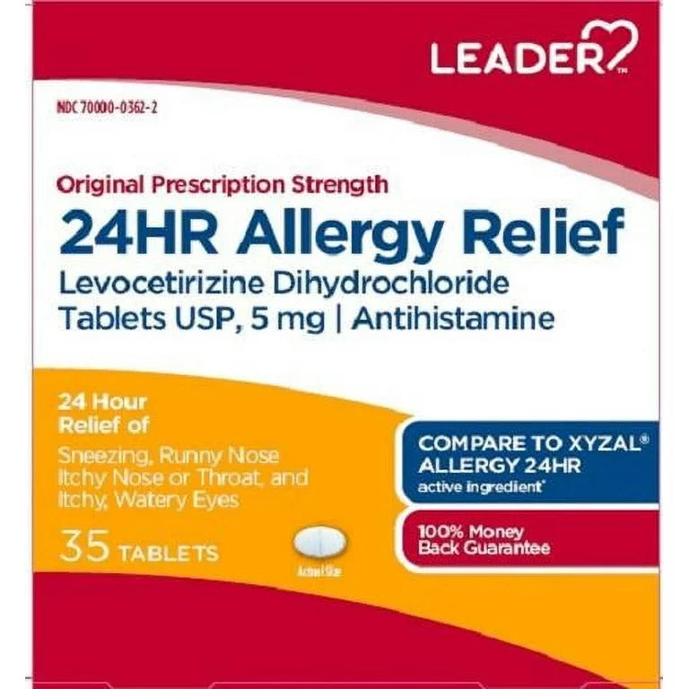 Leader 24hr Allergy Relief Tablets, 35ct