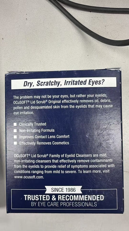 OCuSOFT Lid Scrub Original 眼睁清洁湿巾 30片 | 轻中度眼睑问题专用 | Eyelid Cleanser 30ct