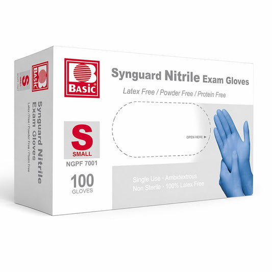 INTCO SYNGUARD BLUE NITRILE EXAM GLOVES  SMALL