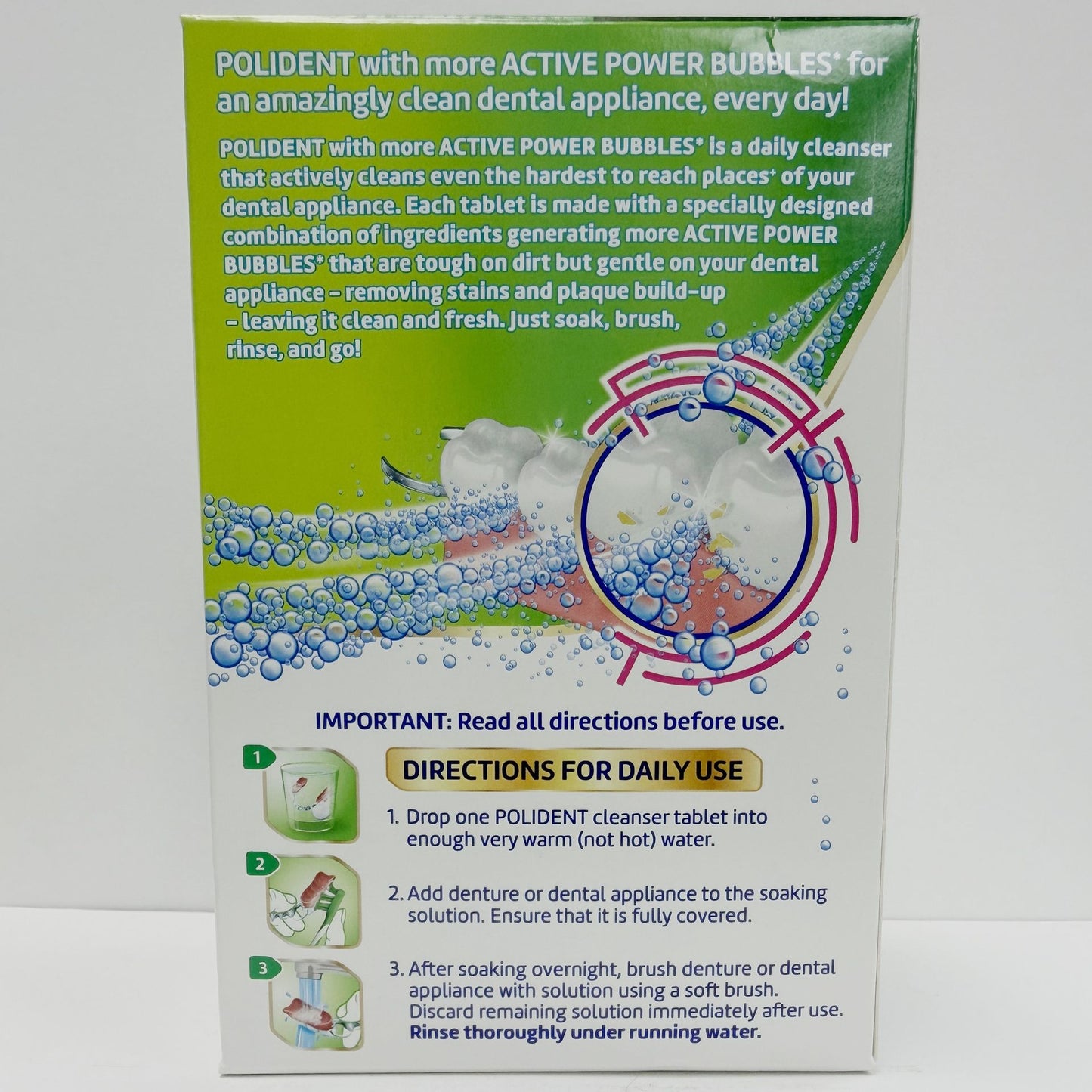 Polident Overnight Whitening Denture Cleanser 90ct