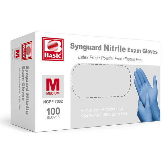 INTCO SYNGUARD BLUE NITRILE  GLOVES MEDIUM