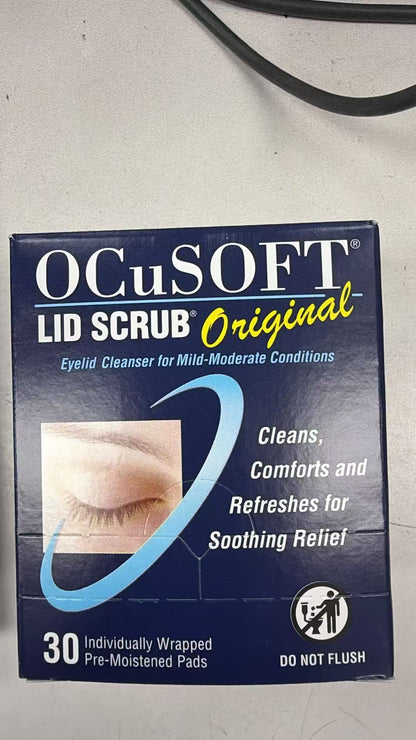 OCuSOFT Lid Scrub Original 眼睁清洁湿巾 30片 | 轻中度眼睑问题专用 | Eyelid Cleanser 30ct