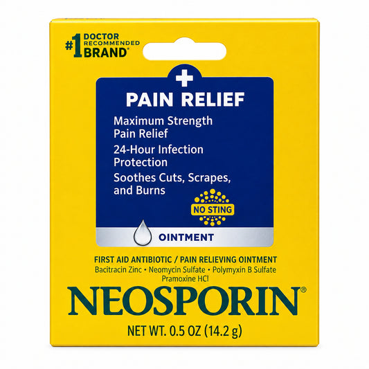 Neosporin 止痛抗生素膏 14.2g | 三重抗生素+布罗卡因止痛 预防伤口感染 OTC