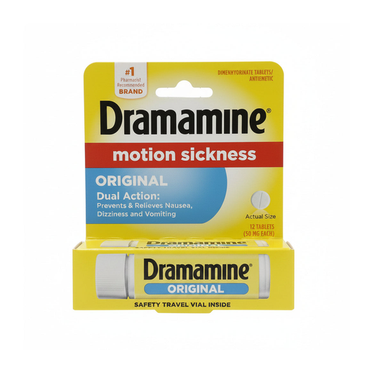 Dramamine Original Dimenhydrinate 50 mg Tablets, 12 Count