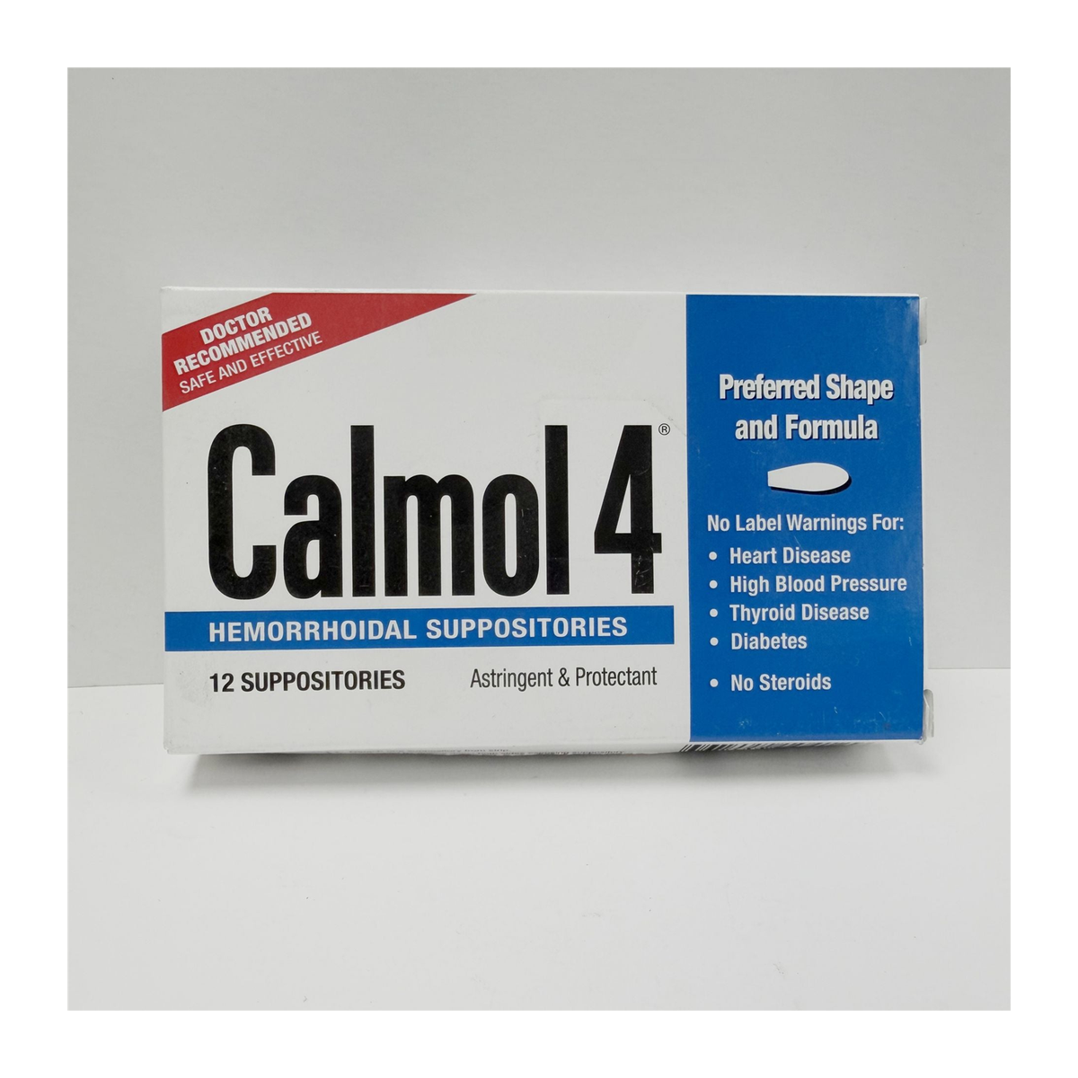 Calmol 4 直肠护理栓剂 12粒 | 可可脂配方 痔疮痒痛缓解