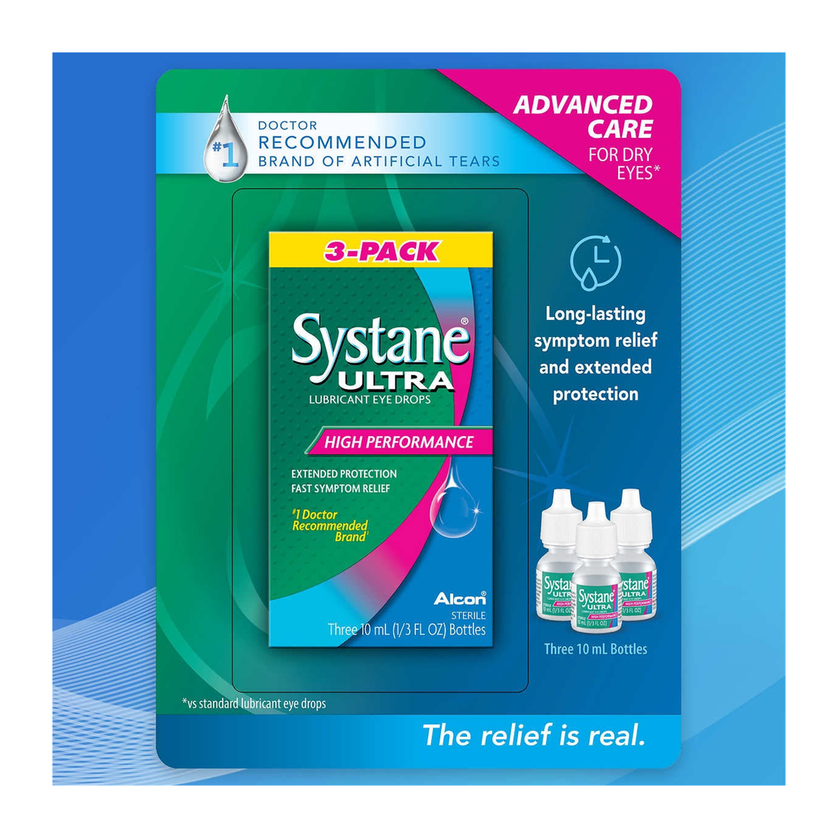 Systane Ultra Lubricant Eye Drops, 3 x 10 mL