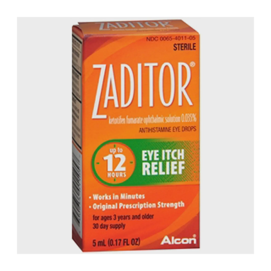 Zaditor Ketotifen Antihistamine Eye Drops | 酮替芬抗过敏止痒滴眼液 | 5 mL