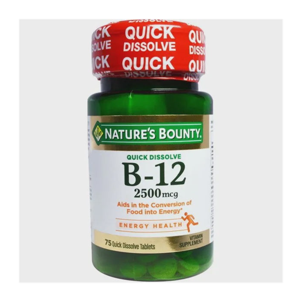 Nature's Bounty Vitamin B-12 2500mcg Quick Dissolve | 维生素B12速溶片 | 75 Tablets