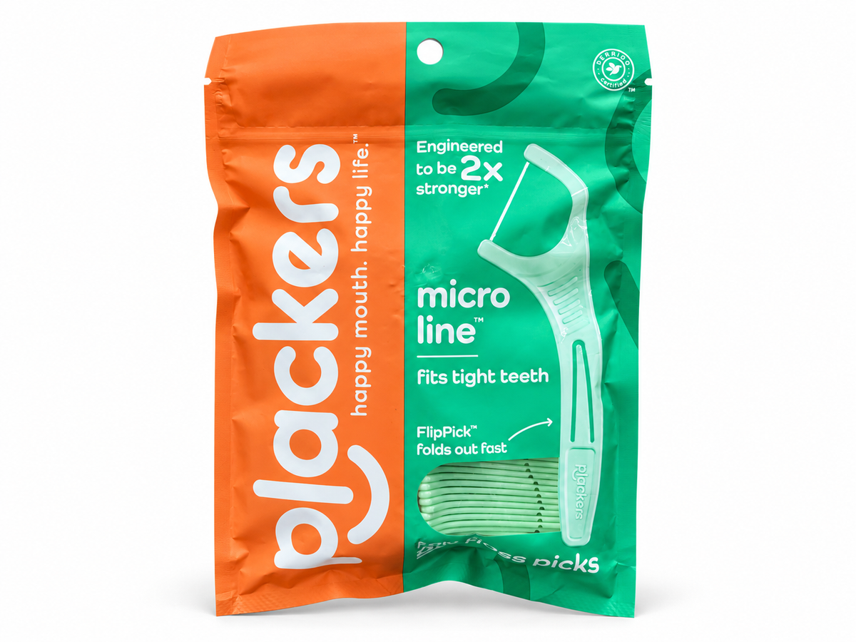Plackers Micro 牙线棒 白底产品图