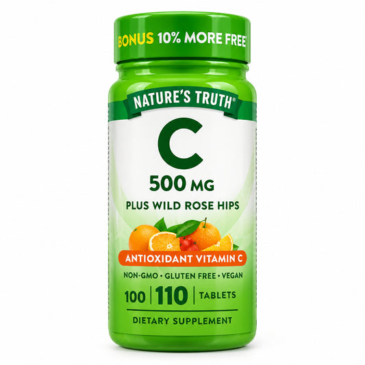 Nature’s Truth 维生素C 500mg 110片 | 添加野生玫瑰果 | Vitamin C Plus Wild Rose Hips 110 Tablets