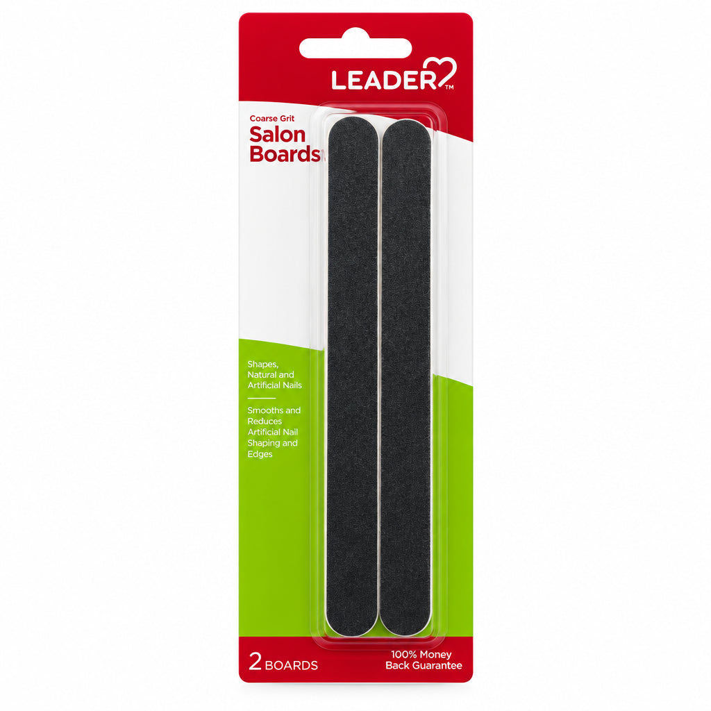 LEADER 粗砂指甲锉 2支装 | 天然指甲与人工甲修形 | Coarse Grit Salon Boards Nail File 2 Count