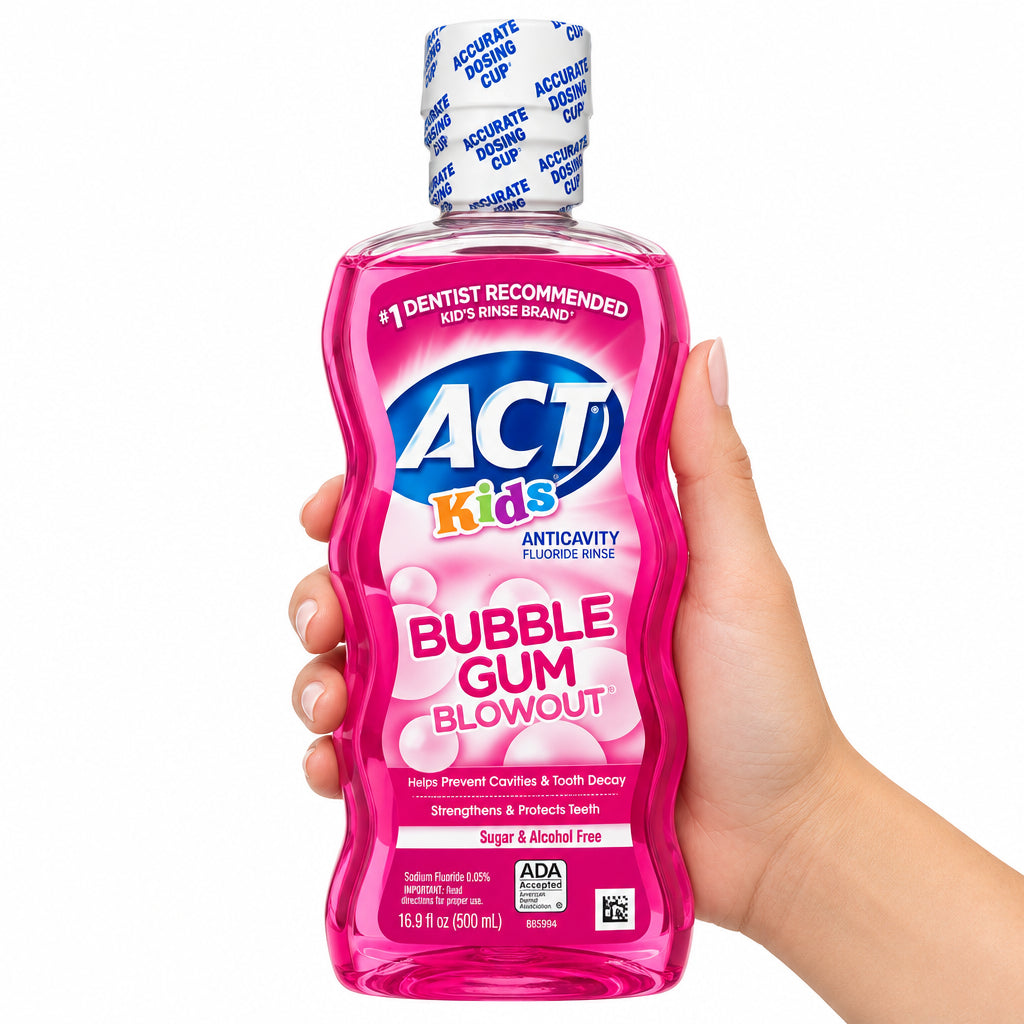 ACT Kids 儿童含氟防蛀漱口水 500 mL | 氟化钠0.05%·泡泡糖口味 | Bubble Gum Blowout Fluoride Rinse