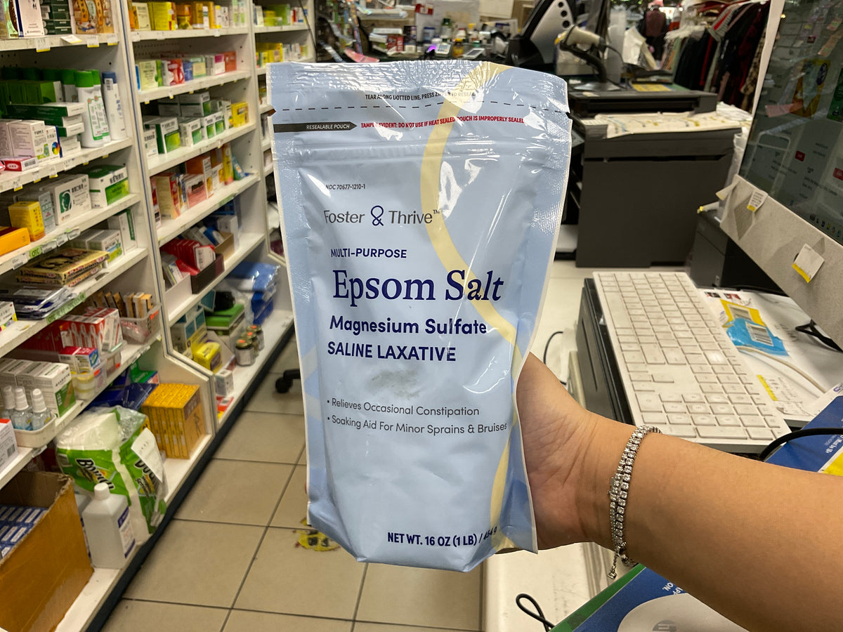 Epsom Salt Magnesium Sulfate Saline Laxative - 16 oz (1lb)