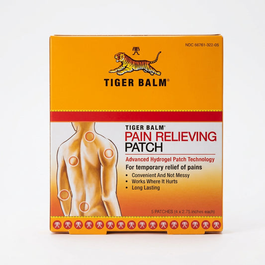 Tiger Balm 虎标水凝胶止痛贴 5片 | 樟脑·薄荷醇·辣椒提取物 | Pain Relieving Patch 5 Patches