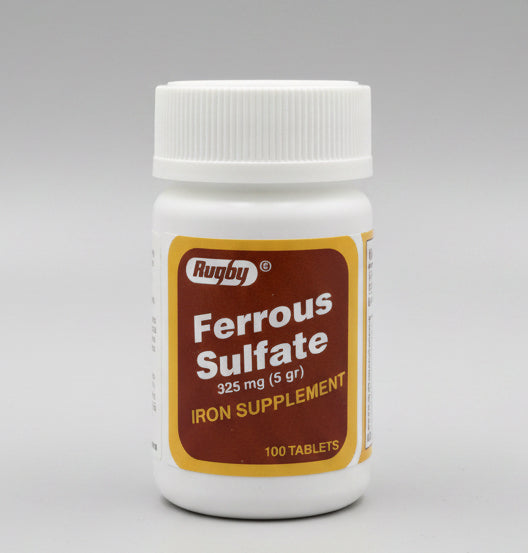 Rugby Ferrous Sulfate 325mg Iron Supplement