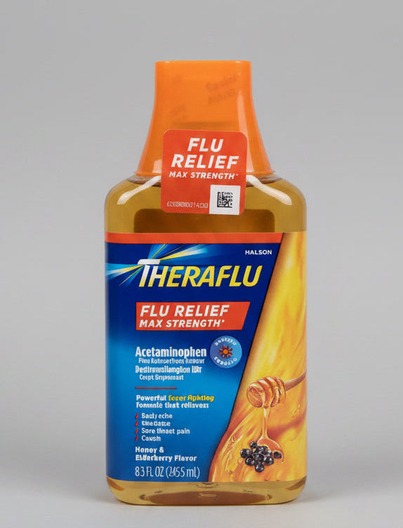 Theraflu Flu Relief Max Strength Daytime Formula (Honey & Elderberry) - 8.3 fl oz