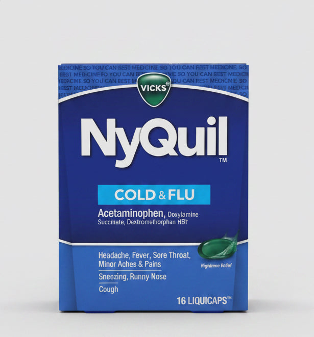 NyQuil Cold & Flu Nighttime Relief - 16 Liquidcaps
