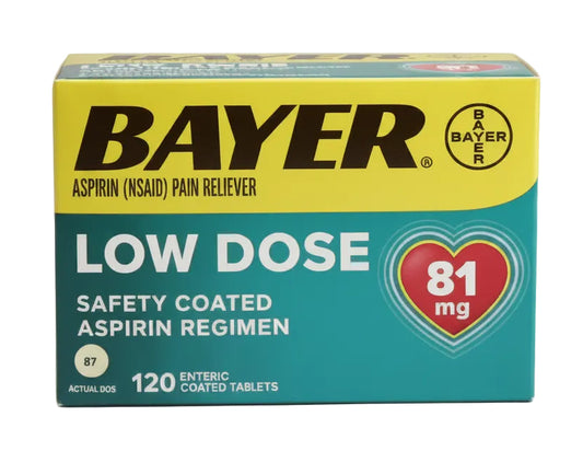 阿司匹林|Bayer 低剂量肠溶阿司匹林 81mg 120片 | 心脏健康日常方案 | Low Dose Aspirin