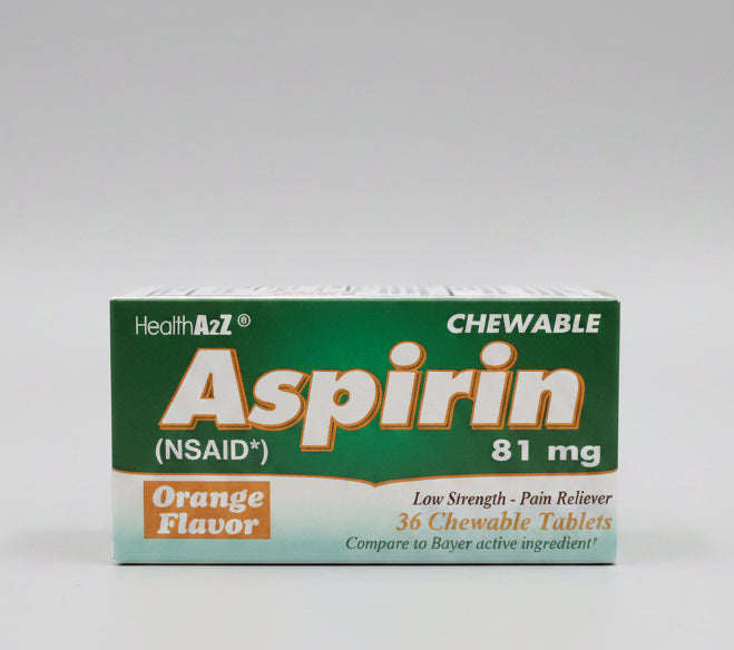 HealthA2Z Aspirin 81mg Chewable (Orange Flavor) - 36 Chewtab
