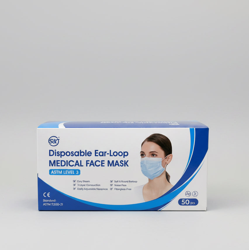 S&J Disposable Ear-loop MEDICAL FACE MASK (ASTM Level 3) - 50 pieces