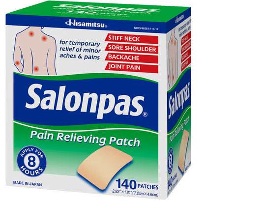 原研|撒隆巴斯Salonpas 镇痛贴 140贴 | 颈肩腰关节止痛 | Pain Relieving Patch 140ct